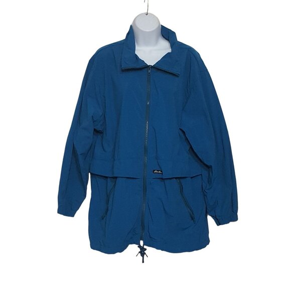 Eddie Bauer Womens Softshell Vented Jacket L Blue Light Weight Pockets Nylon USA - Picture 2 of 10